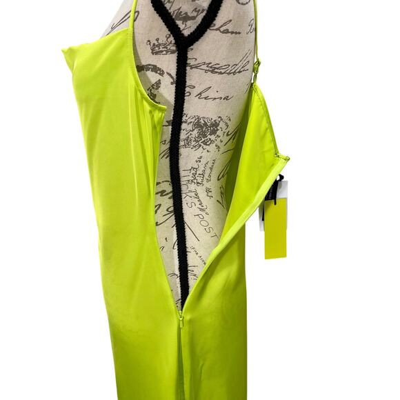 NEW Lime Green BP Nordstrom x Wildfang Slip Dress Spaghetti Strap Side Slit - Picture 8 of 10